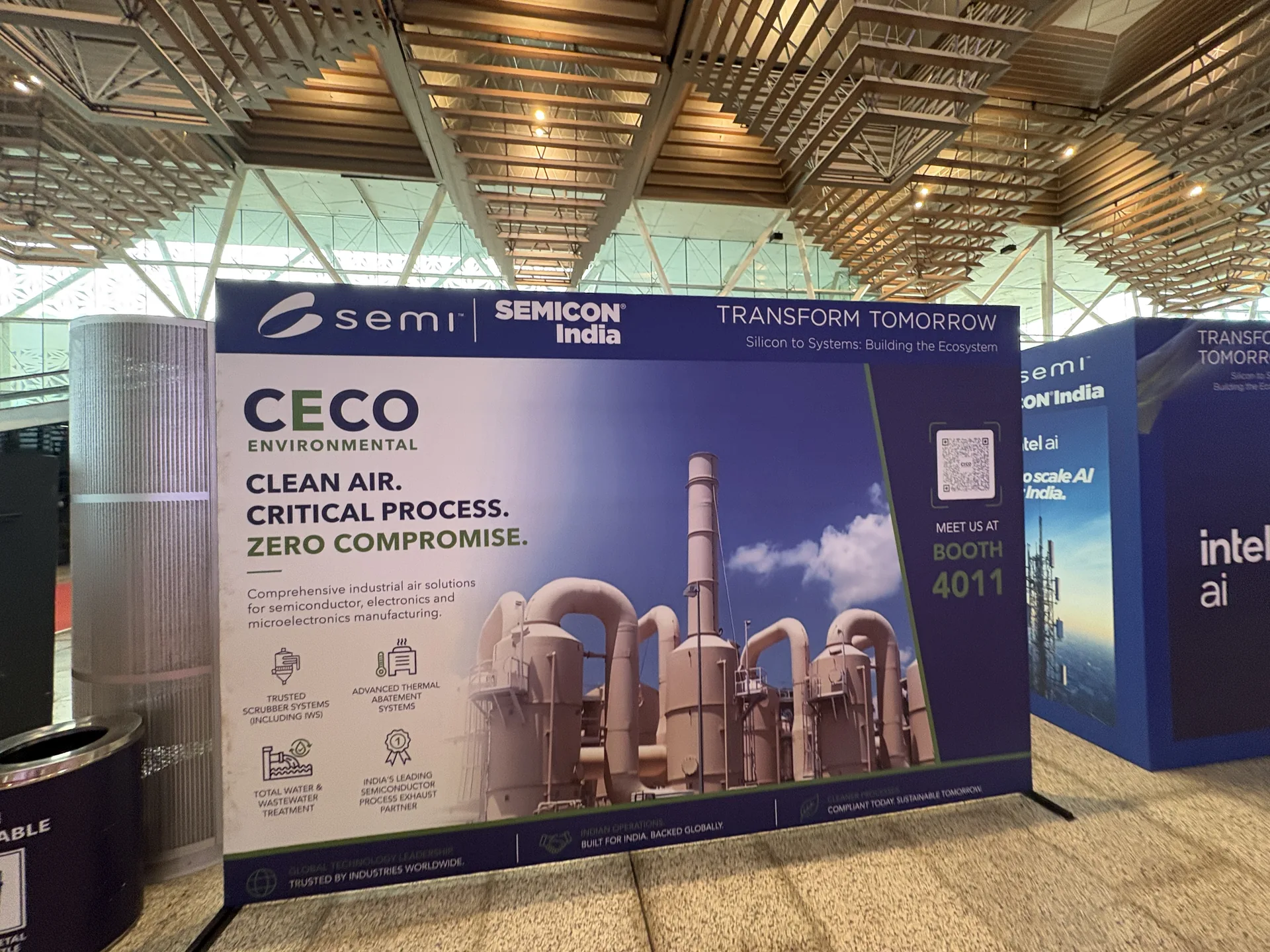 CECO Environmental booth at SEMICON India 2026 highlighting Clean Air Critical Process Zero Compromise